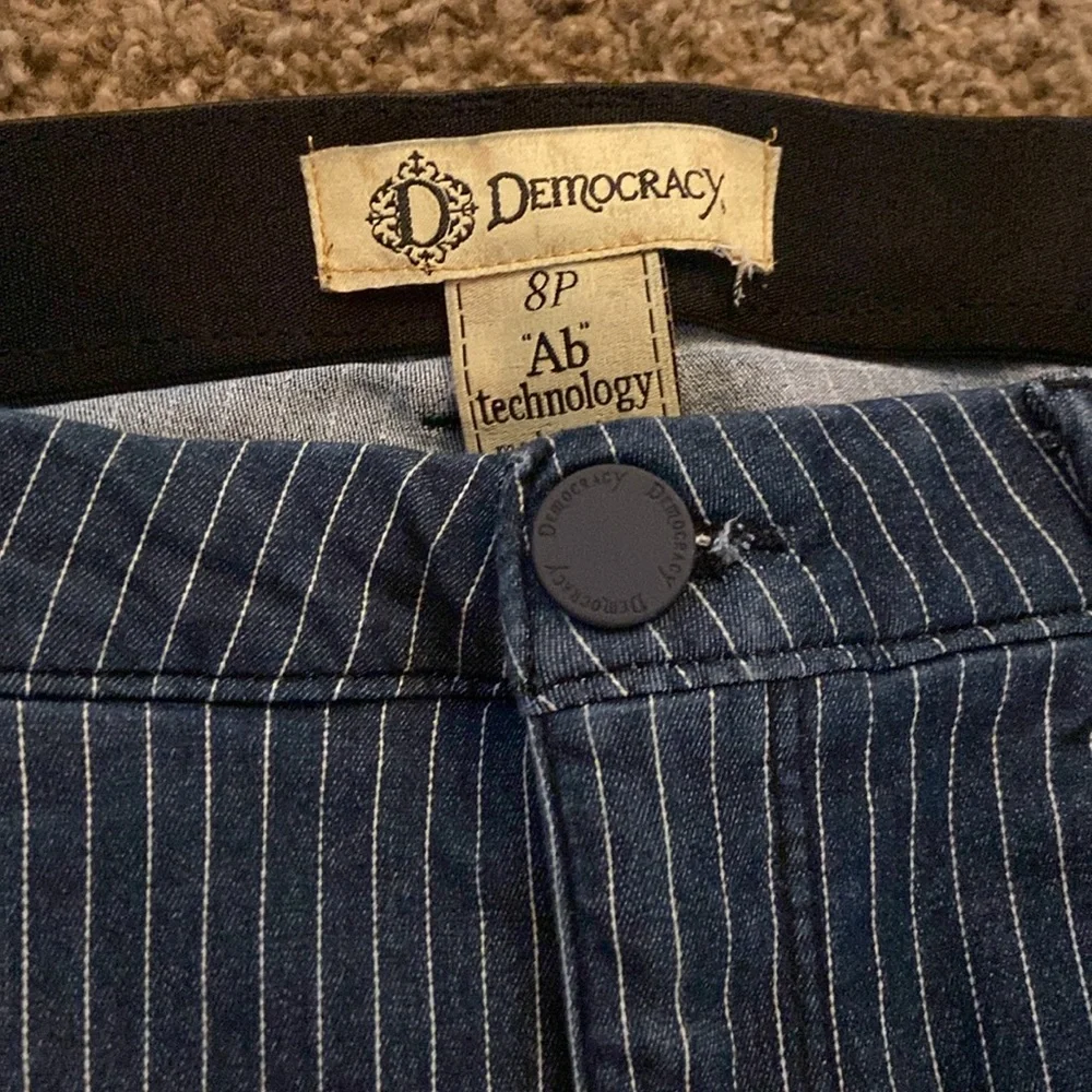 Democracy Pinstripe High Rise Skinny Jeans - Picture 2 of 6